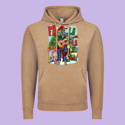 Fa La La La Skeleton Farm Vintage Hoodie Designed By Nancycooperartshop