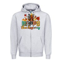 Heather Grey happy thanksgiving Zipper Hoodie - CowGirlArtShop