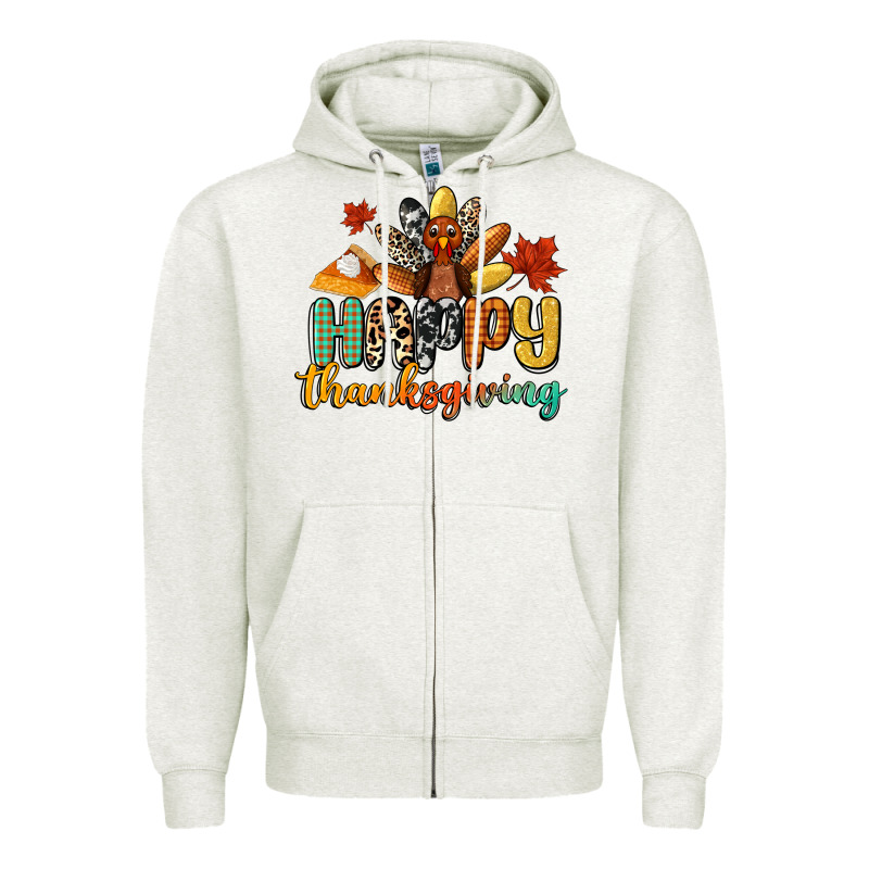 Happy Thanksgiving Zipper Hoodie by CowGirlArtShop | Teevron
