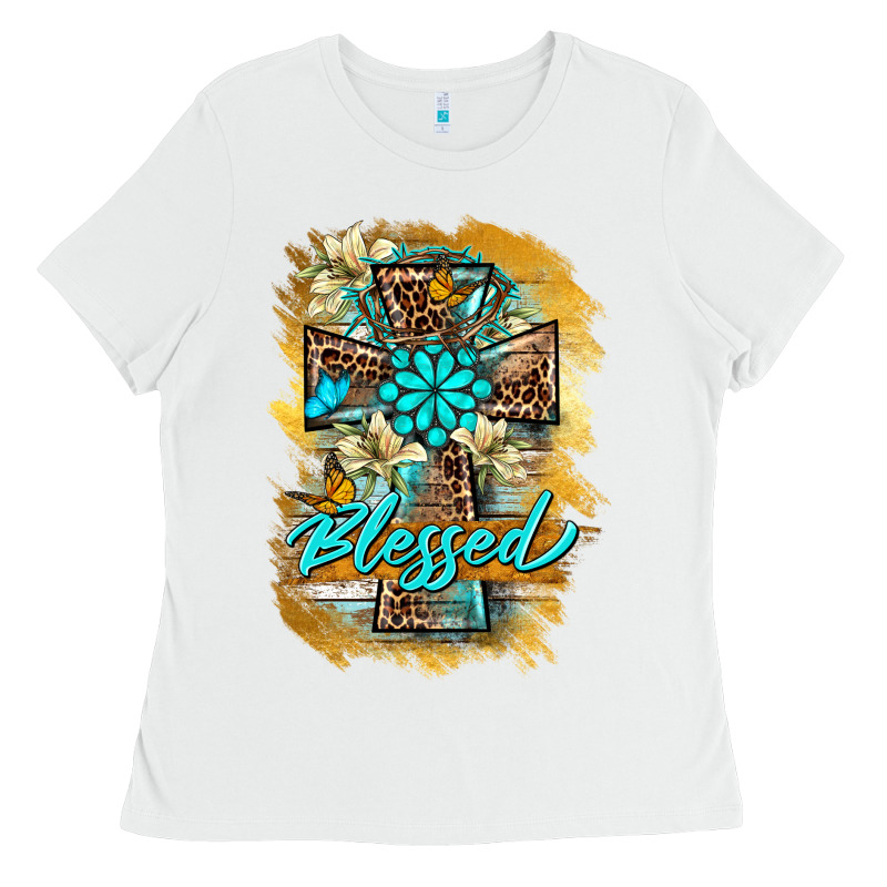 Western Cross Blessed Lily Butterfly Ladies Tee by BarkalooDesign | Teevron