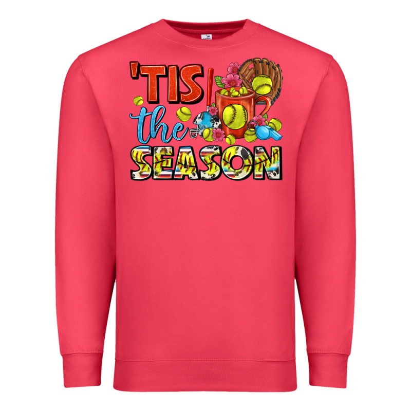 Tis The Season  Softball Coffee Mug Premium Sweatshirt by FaDigitalArtStudio | Teevron