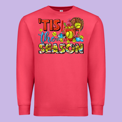 Tis The Season  Softball Coffee Mug Premium Sweatshirt Designed By Fadigitalartstudio
