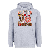 Heather Grey Better together Valentine's Day Heavyweight Hoodie - FaDigitalArtStudio