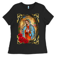 Black our lady of guadalupe frame Ladies Tee - BarkalooDesign
