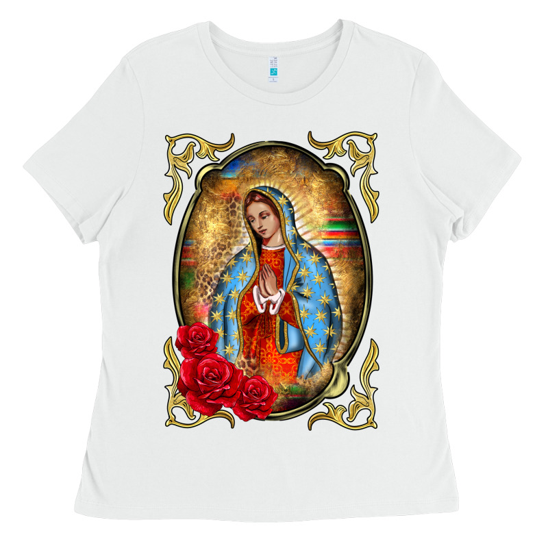 Our Lady Of Guadalupe Frame Ladies Tee by BarkalooDesign | Teevron