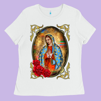 Our Lady Of Guadalupe Frame Ladies Tee Designed By Barkaloodesign