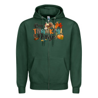Sports Green one thankful nurse Zipper Hoodie - CowGirlArtShop