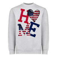 Heather Grey American Flag Home Heavyweight Sweatshirt - Bettercallsaul