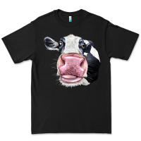 Black Cute Holstein Face Premium Tee - LillyAllenDesigns