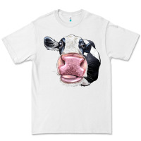 White Cute Holstein Face Premium Tee - LillyAllenDesigns