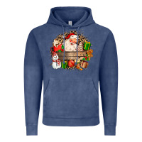 Vintage Denim Santa Vintage Hoodie - MaliasSmallBusiness