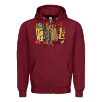 Burgundy i love fall most of all Zipper Hoodie - CowGirlArtShop