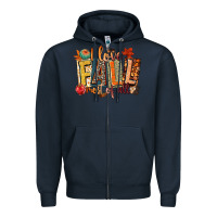Navy i love fall most of all Zipper Hoodie - CowGirlArtShop