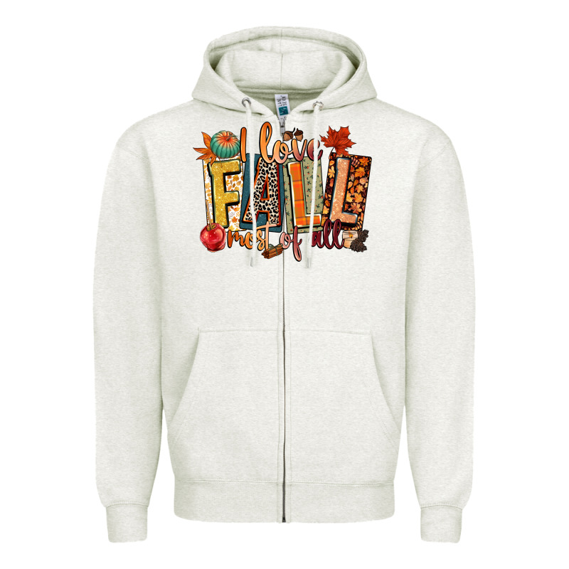 I Love Fall Most Of All Zipper Hoodie by CowGirlArtShop | Teevron