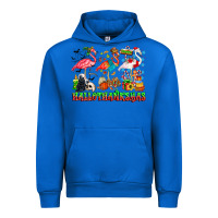 Cobalt happy hallothanksmas flamingo Urban Hoodie - CowhideDigitalArt