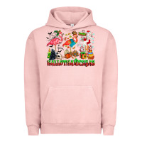 Pigment Salmon happy hallothanksmas flamingo Urban Hoodie - CowhideDigitalArt