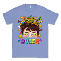Colony Blue LGBTQ+ Queer Portrait With Crown And Rainbow Classic Tee - BundleAndBundleShop
