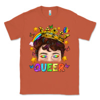 Copper LGBTQ+ Queer Portrait With Crown And Rainbow Classic Tee - BundleAndBundleShop