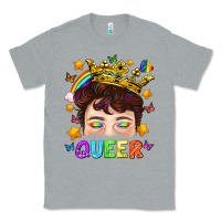 Heather Grey LGBTQ+ Queer Portrait With Crown And Rainbow Classic Tee - BundleAndBundleShop