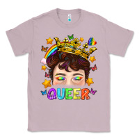 Lilac LGBTQ+ Queer Portrait With Crown And Rainbow Classic Tee - BundleAndBundleShop