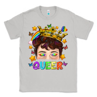 Moon Dust LGBTQ+ Queer Portrait With Crown And Rainbow Classic Tee - BundleAndBundleShop
