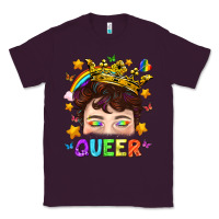 Plum LGBTQ+ Queer Portrait With Crown And Rainbow Classic Tee - BundleAndBundleShop