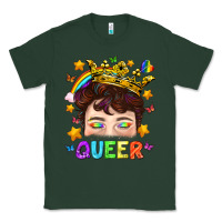 Sports Green LGBTQ+ Queer Portrait With Crown And Rainbow Classic Tee - BundleAndBundleShop