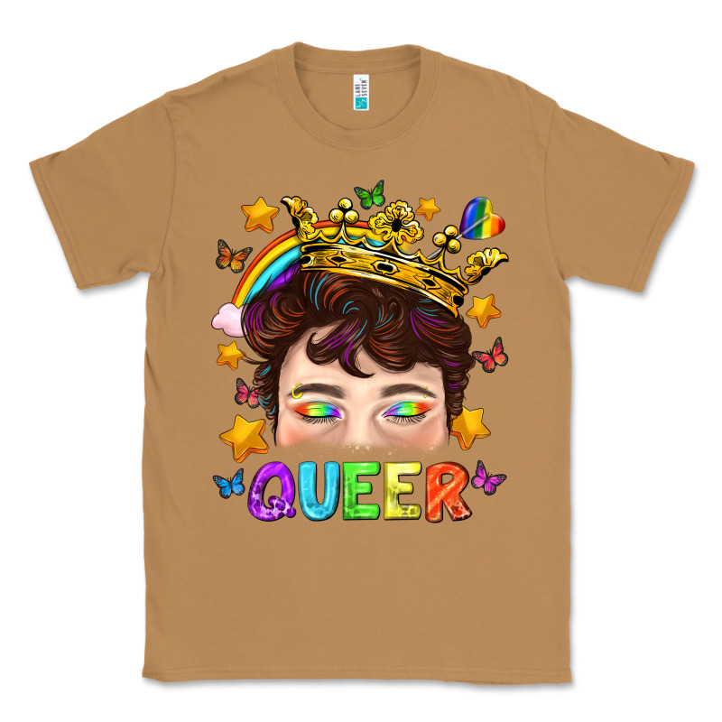 Lgbtq+ Queer Portrait With Crown And Rainbow Classic Tee by BundleAndBundleShop | Teevron