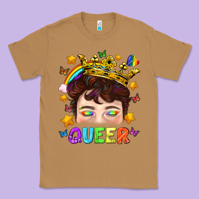 Lgbtq+ Queer Portrait With Crown And Rainbow Classic Tee Designed By Bundleandbundleshop