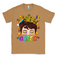 Toasted Coconut LGBTQ+ Queer Portrait With Crown And Rainbow Classic Tee - BundleAndBundleShop