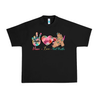 Black Peace Love Nail Hustler Urban Heavy Tee - BundleAndBundleShop