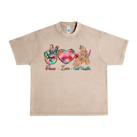 French Oak Peace Love Nail Hustler Urban Heavy Tee - BundleAndBundleShop