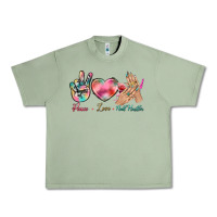 Oil Green Peace Love Nail Hustler Urban Heavy Tee - BundleAndBundleShop
