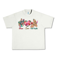 Pistachio Peace Love Nail Hustler Urban Heavy Tee - BundleAndBundleShop