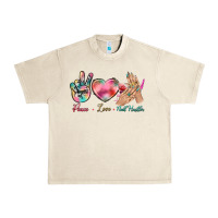 Peace Love Nail Hustler Urban Heavy Tee | Teevron