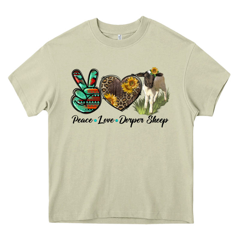 Peace Love Dorper Sheep Heavy Core Tee by LillyAllenDesigns | Teevron