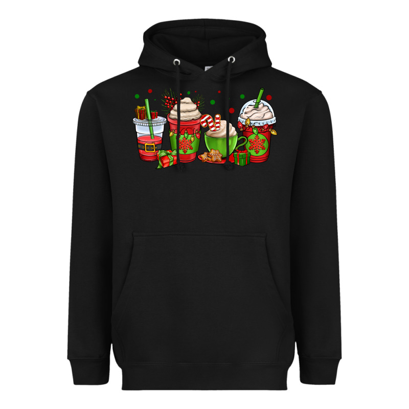 Christmas Coffee Cups Heavyweight Hoodie by OliviaCreatesArt | Teevron