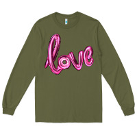 Army Green valentines day love balloon Long Sleeve Tee - RanaPortraitStore