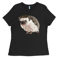 Black Hedgehog Illustrations Ladies Tee - LillyAllenDesigns