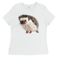 White Hedgehog Illustrations Ladies Tee - LillyAllenDesigns