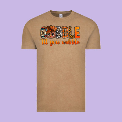 Gobble Til You Wobble Bbs Vintage Tee Designed By Bundleandbundleshop