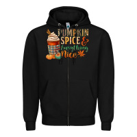 Black pumpkin spice and everything nice Zipper Hoodie - CowGirlArtShop