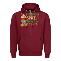 Burgundy pumpkin spice and everything nice Zipper Hoodie - CowGirlArtShop