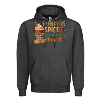 Charcoal Heather pumpkin spice and everything nice Zipper Hoodie - CowGirlArtShop