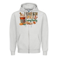Dove Grey pumpkin spice and everything nice Zipper Hoodie - CowGirlArtShop
