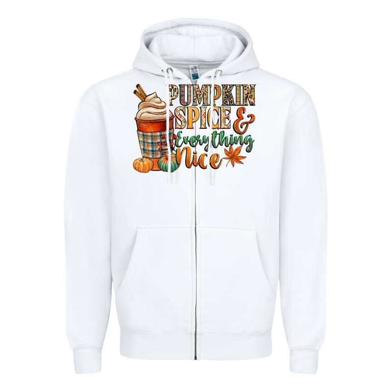 Pumpkin Spice And Everything Nice Zipper Hoodie by CowGirlArtShop | Teevron