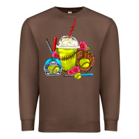 Chestnut Softball Frappe Coffee Premium Sweatshirt - FaDigitalArtStudio