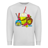 Dove Grey Softball Frappe Coffee Premium Sweatshirt - FaDigitalArtStudio