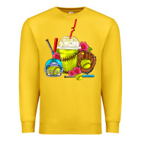 Lemon Softball Frappe Coffee Premium Sweatshirt - FaDigitalArtStudio