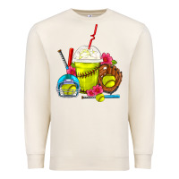 Sandshell Softball Frappe Coffee Premium Sweatshirt - FaDigitalArtStudio